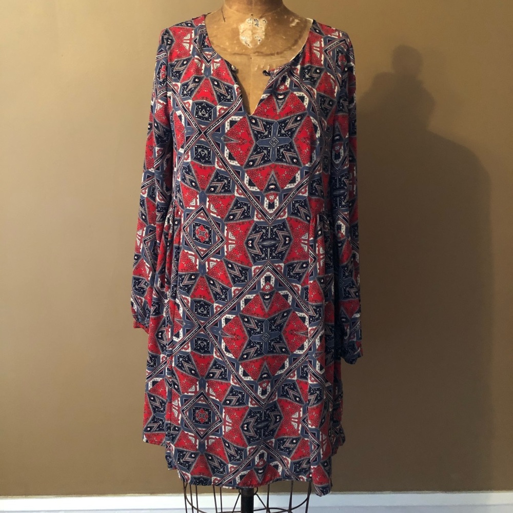 Anthropologie Paper Crown long sleeve shift dress